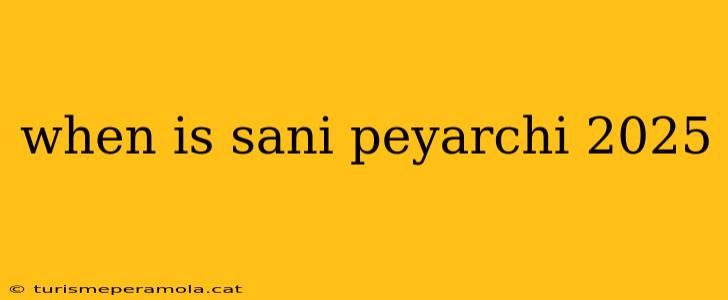 when is sani peyarchi 2025